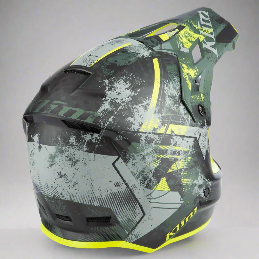 Klim F3 Carbon Helmet ECE Unruly Kombu Green - Hi-Vis