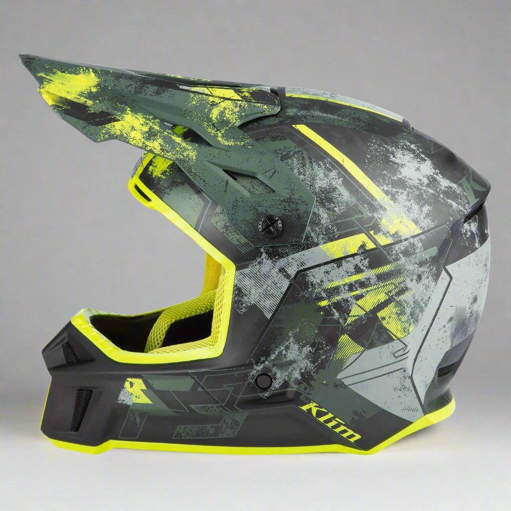 Klim F3 Carbon Helmet ECE Unruly Kombu Green - Hi-Vis