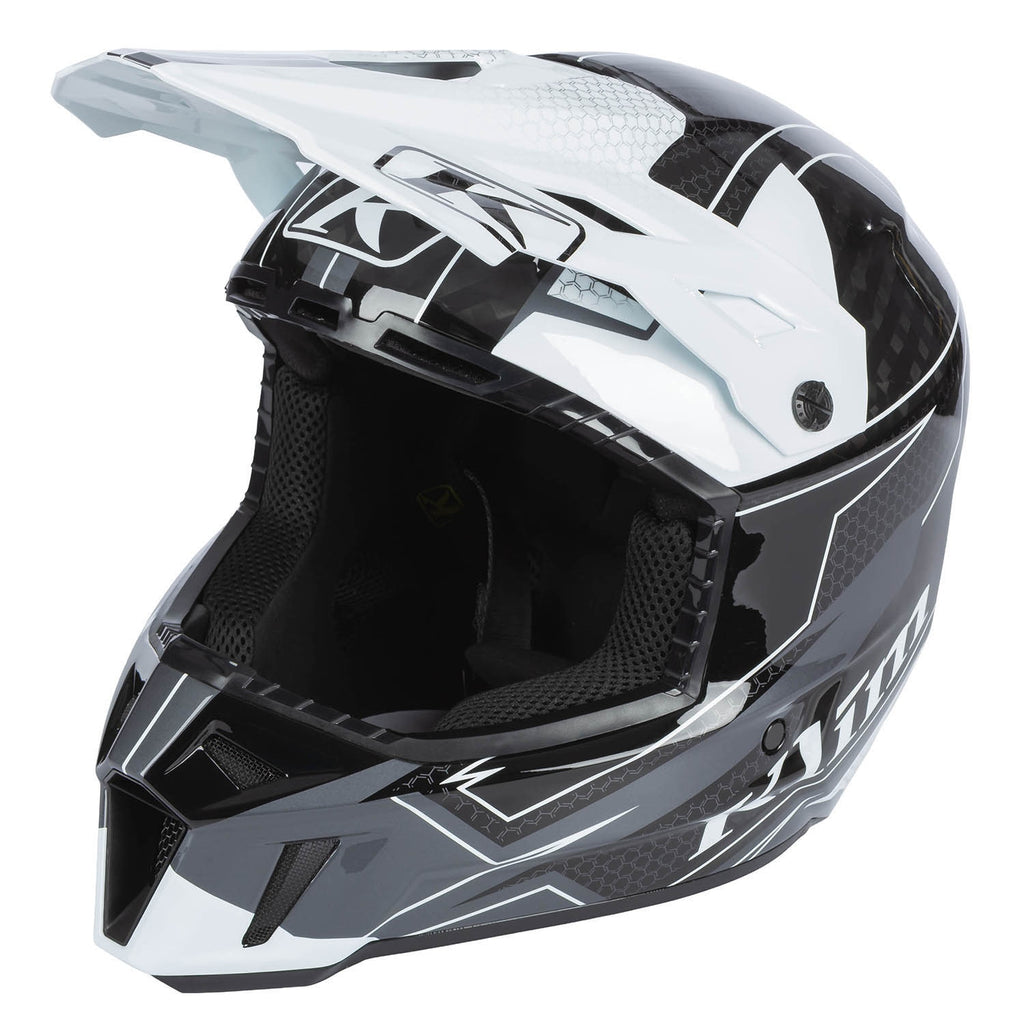 Klim F3 Carbon Helmet ECE - Velocity Black - White