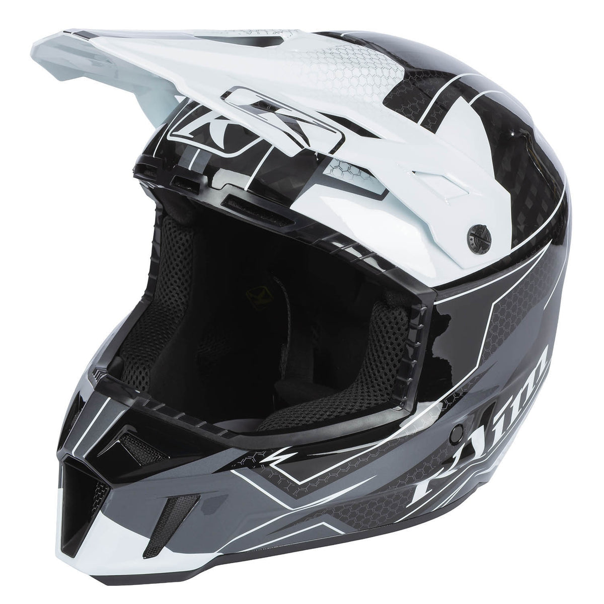 Klim F3 Carbon Helmet ECE - Velocity Black - White