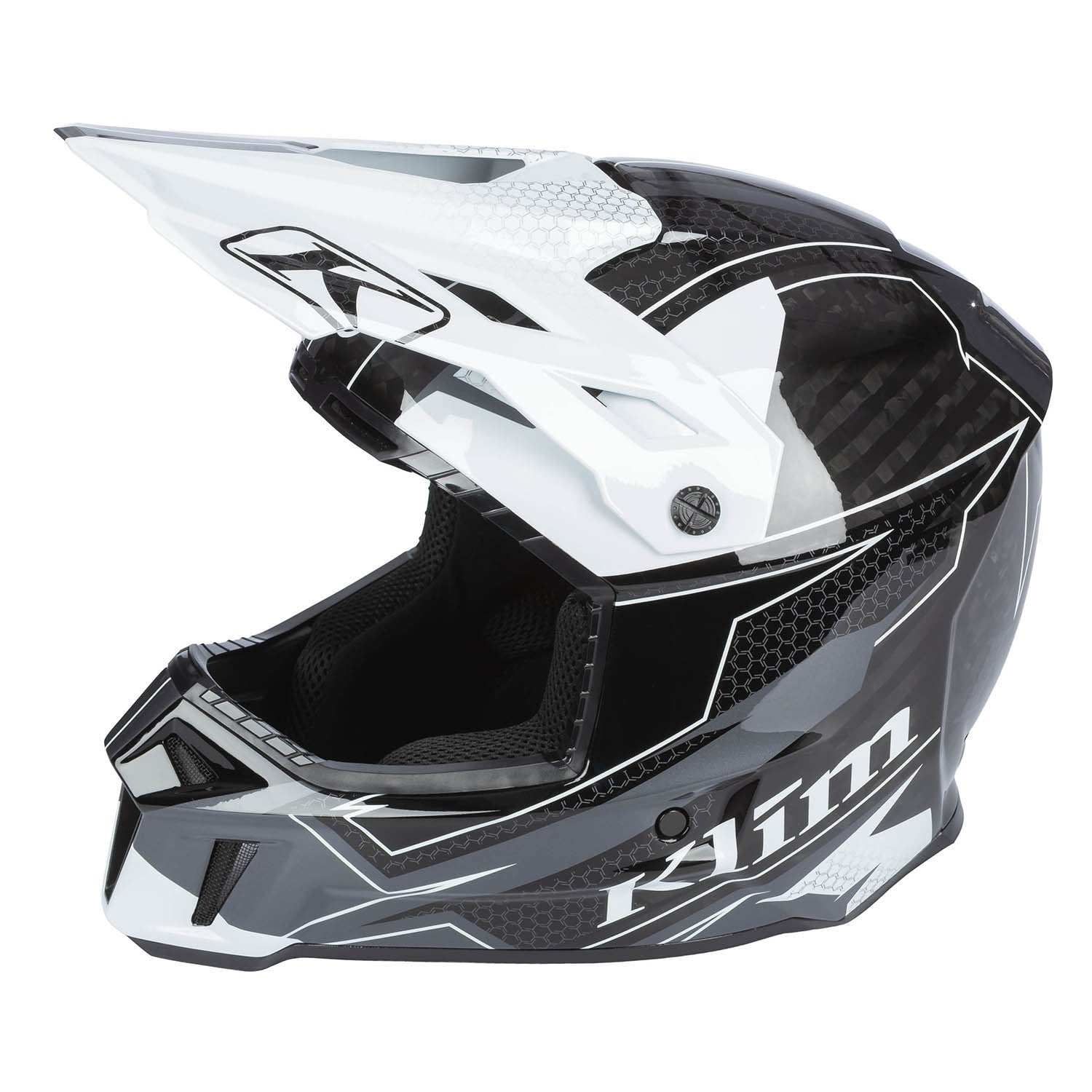 Klim F3 Carbon Helmet ECE - Velocity Black - White