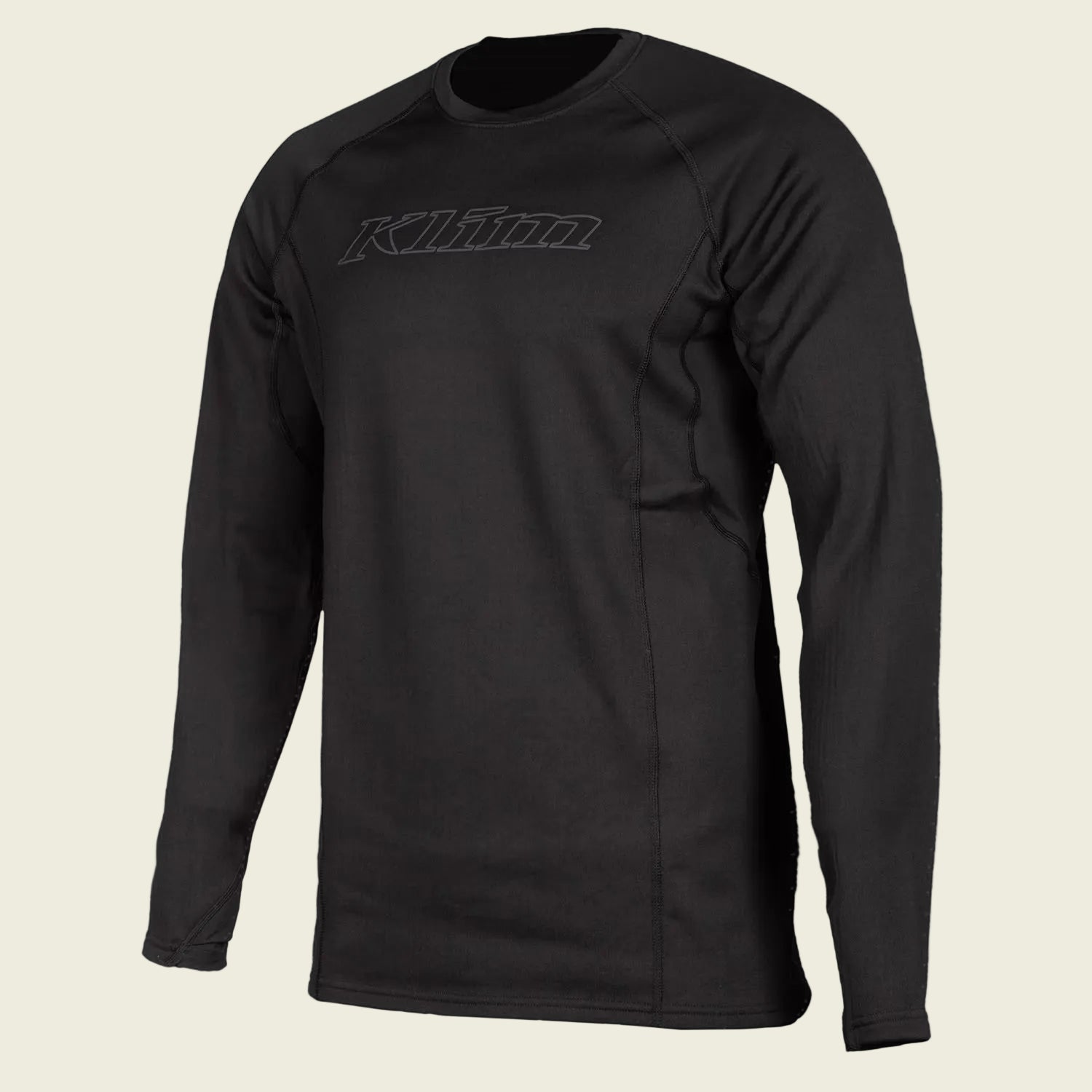 Black long-sleeve shirt with a brand logo on a white background