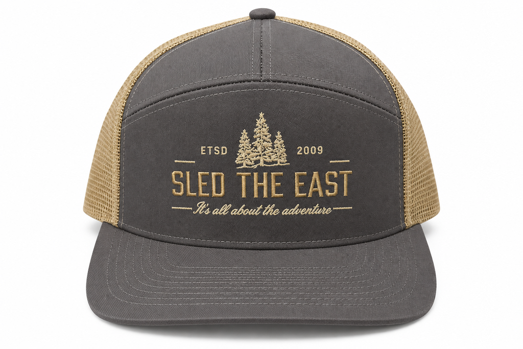 Sled The East Woodsman Flat Brim Snapback in Charcoal/Khaki