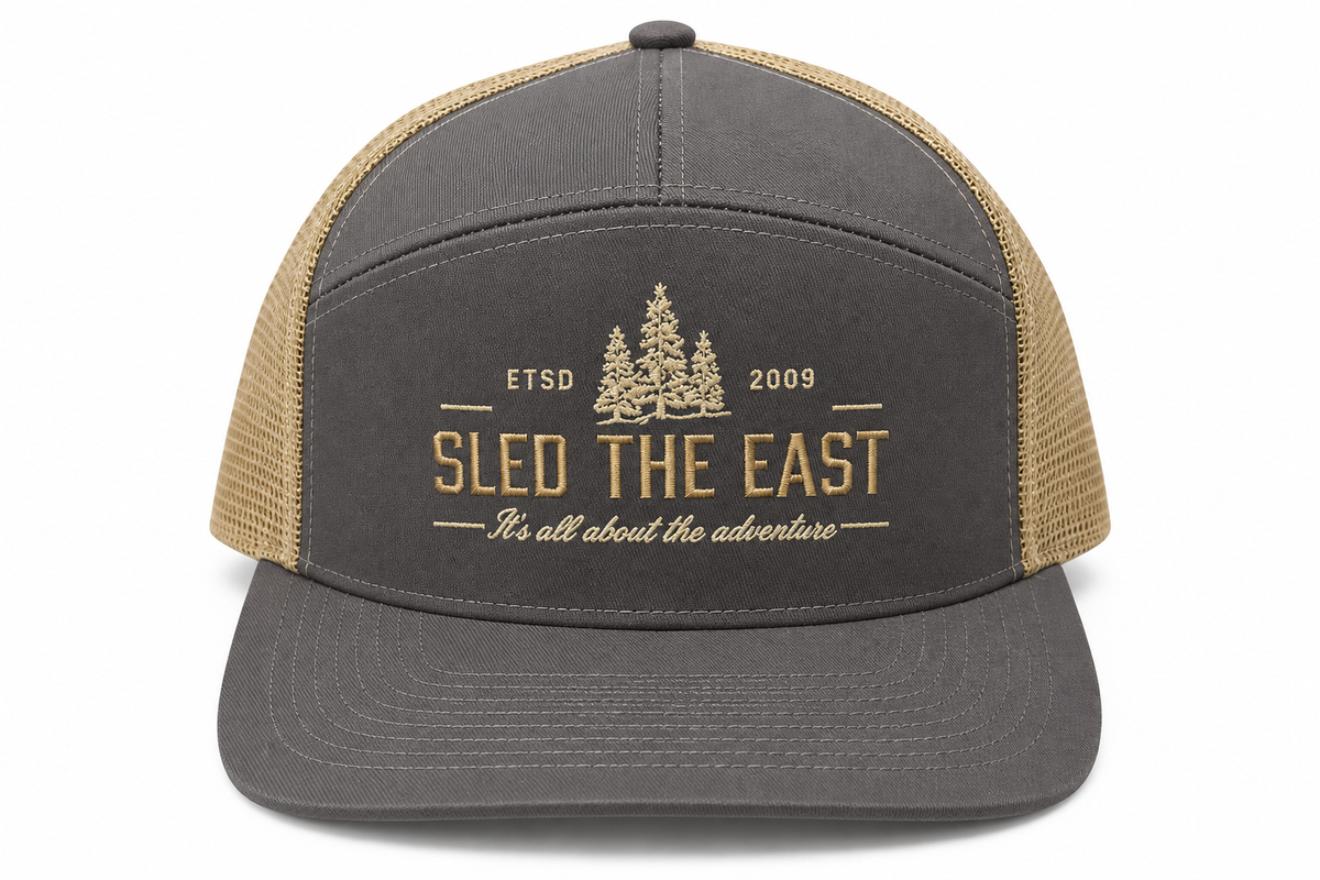 Sled The East Woodsman Flat Brim Snapback in Charcoal/Khaki