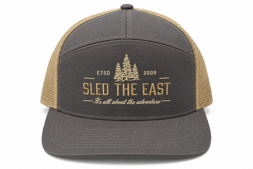 Sled The East Woodsman Flat Brim Snapback in Charcoal/Khaki