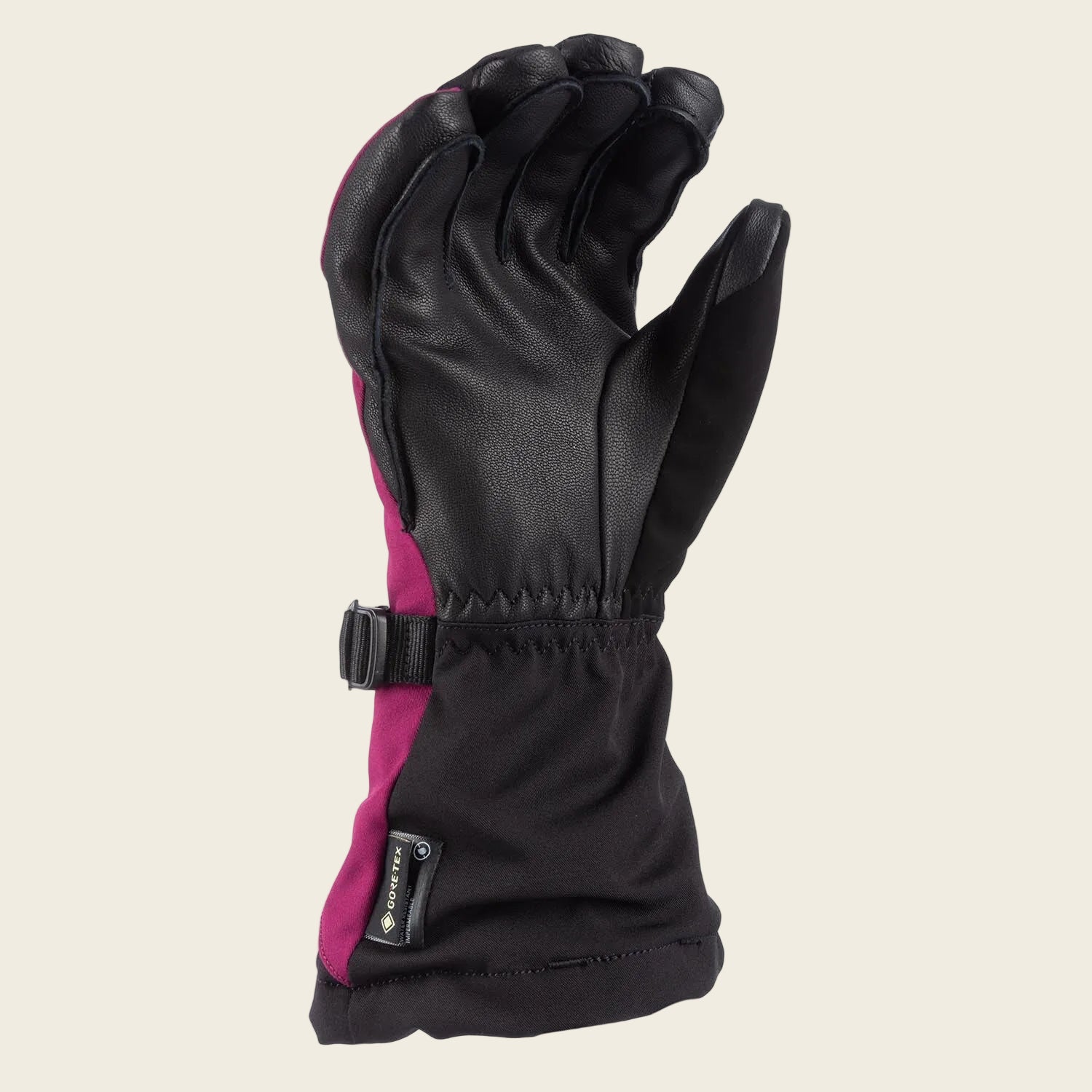 Black and pink glove on a white background