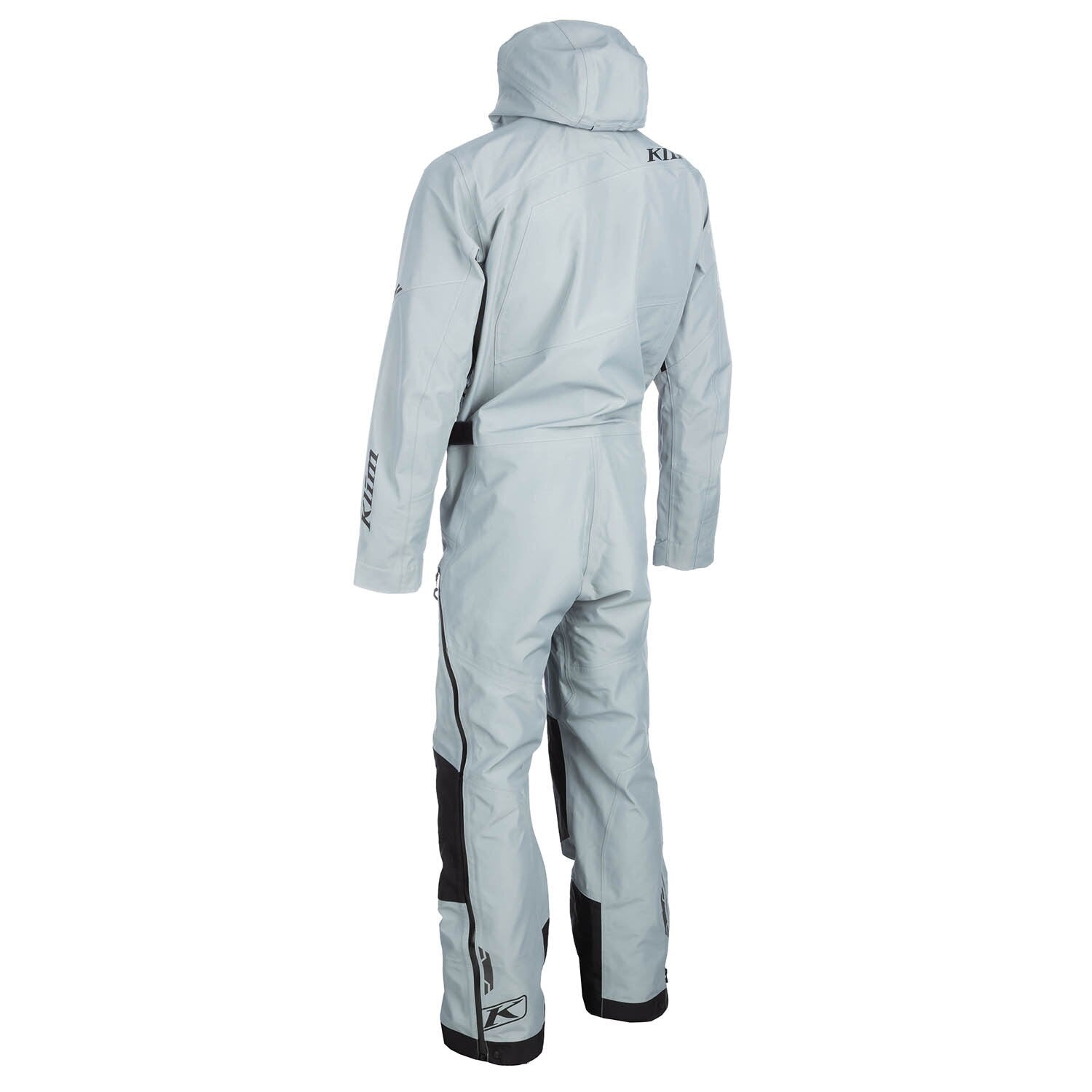 Gray waterproof suit with black accents on a white background