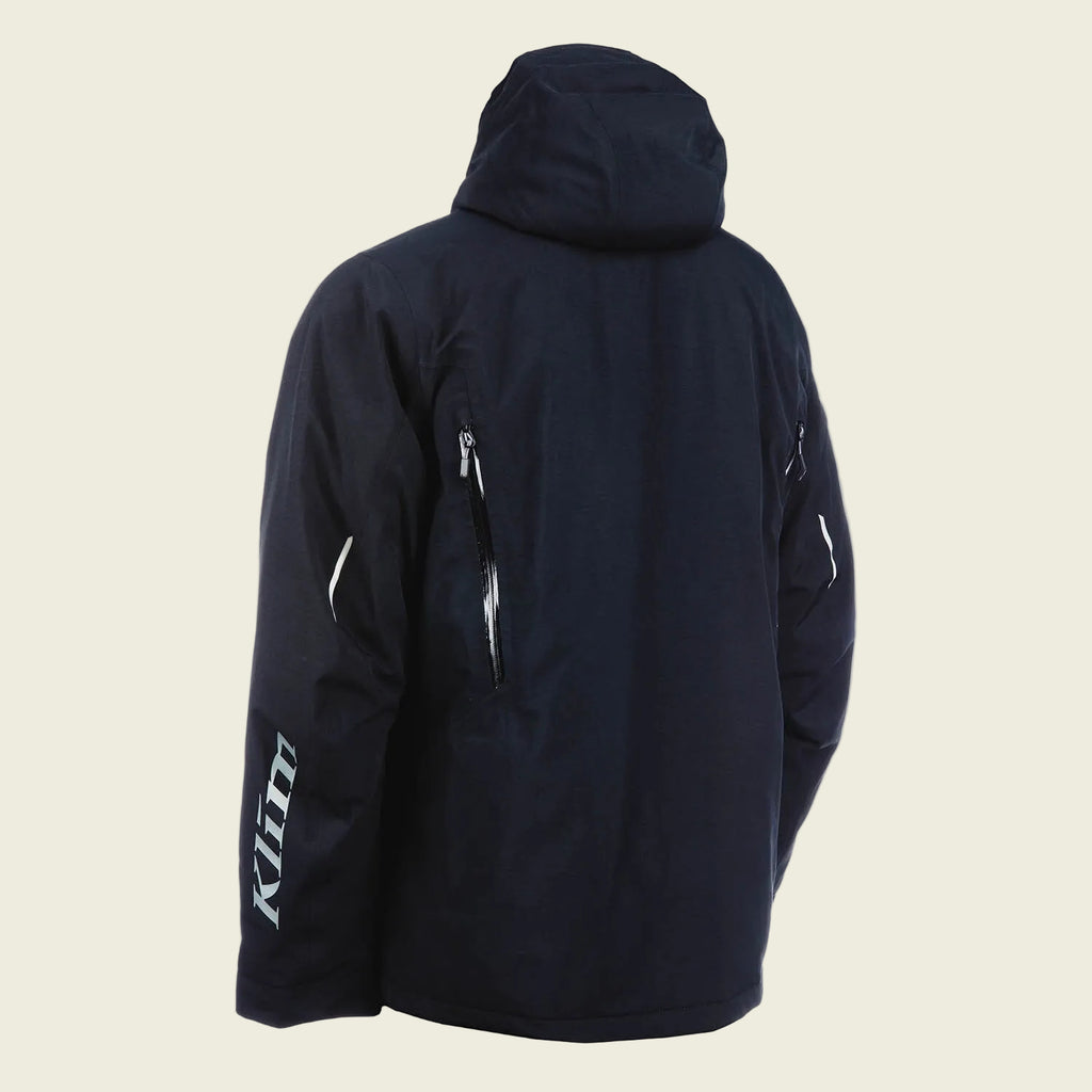 Black jacket with a hood on a white background