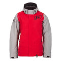 Red and gray jacket with a brand logo on a white background