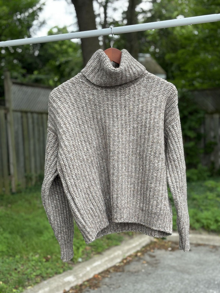 Fisherman Out Of Ireland Boxy Ribbed Polo Neck Sweater