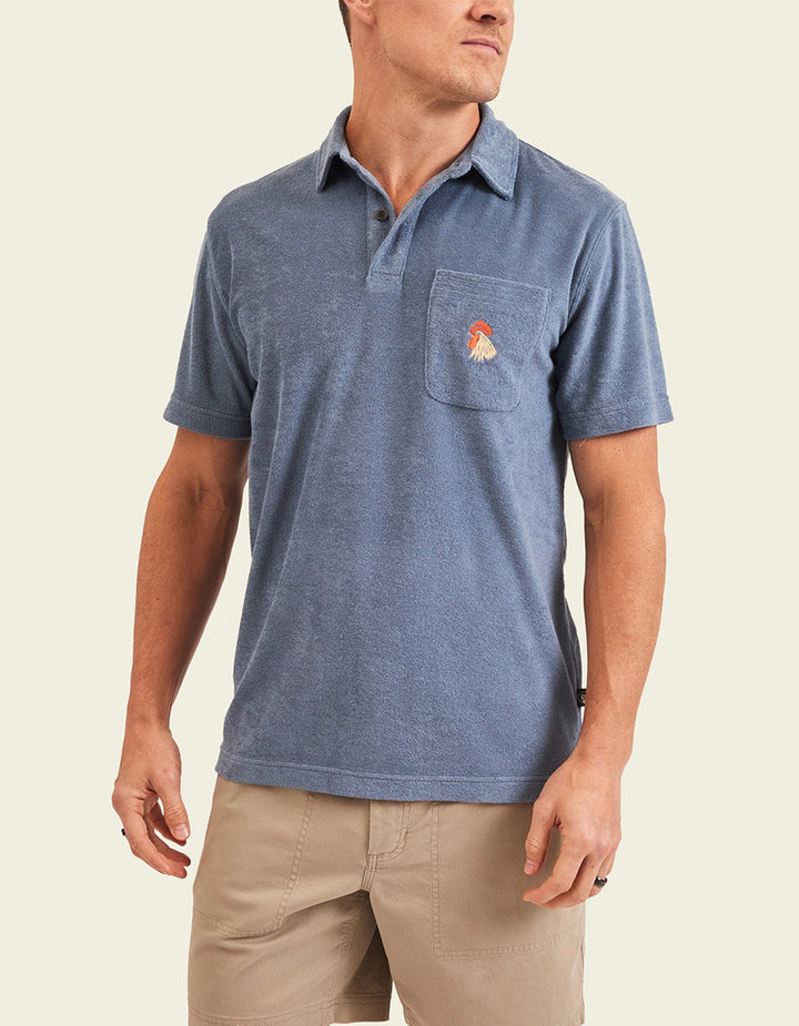 Howler Brothers Plusherman Terry Polo | Blue Mirage