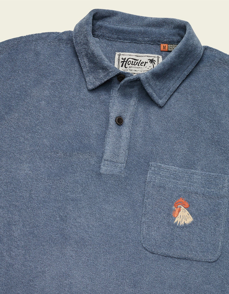 Howler Brothers Plusherman Terry Polo | Blue Mirage