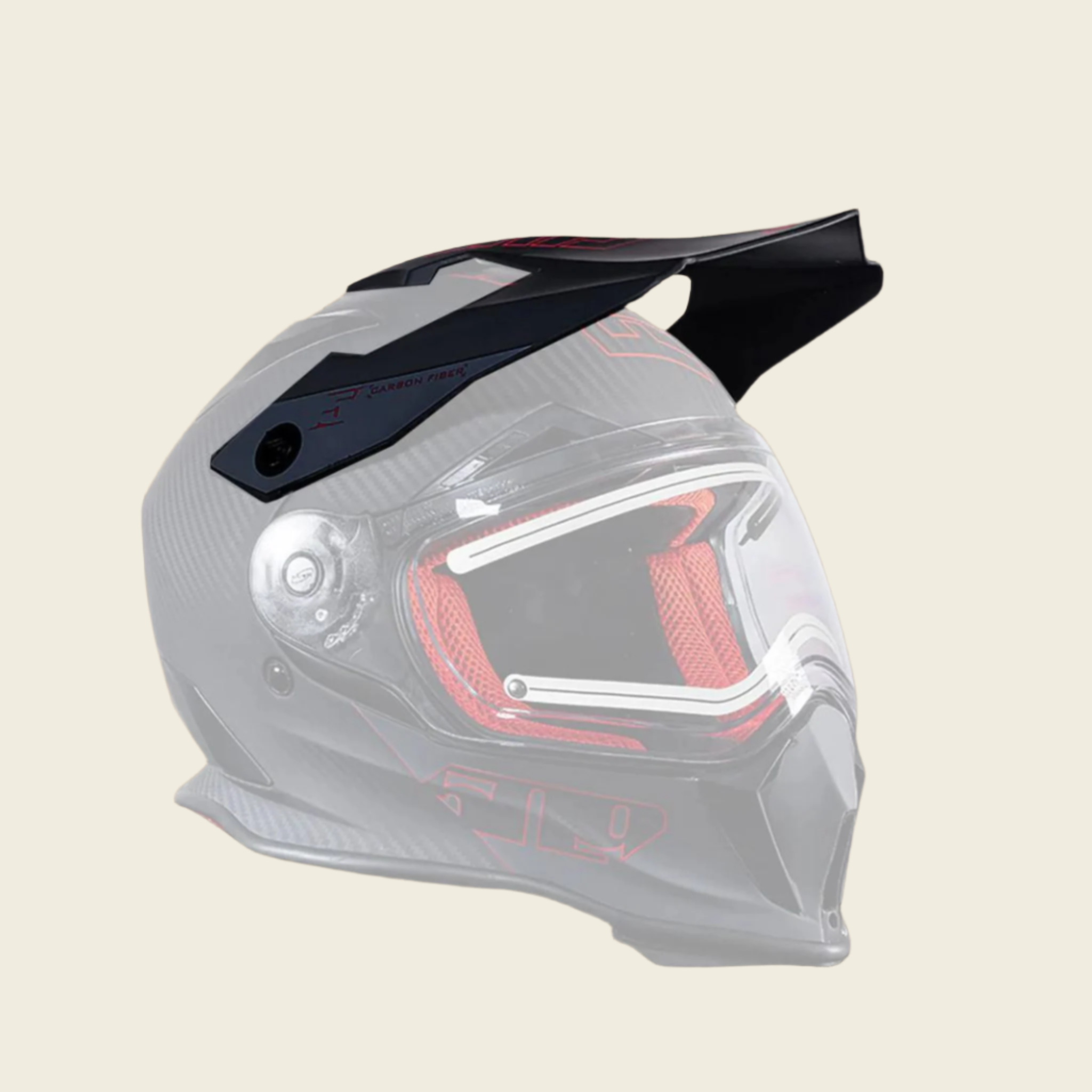 Visor for Delta R3 Carbon Fiber Helmets Red