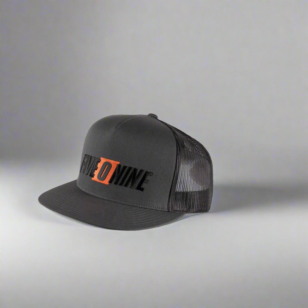 509 Five O Nine Flat Billed Trucker Hat in Gray