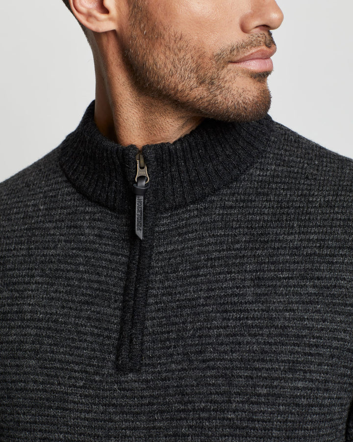 Pendleton Shetland Half Zip Sweater | Charcoal