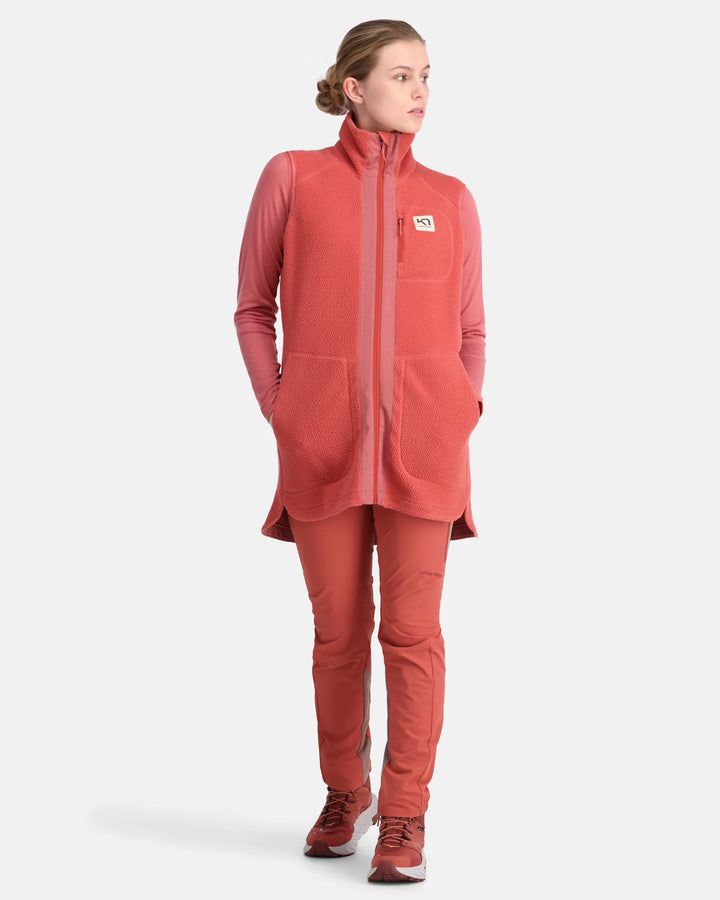 Kari Traa Sanne Pile Long Vest | Cedar