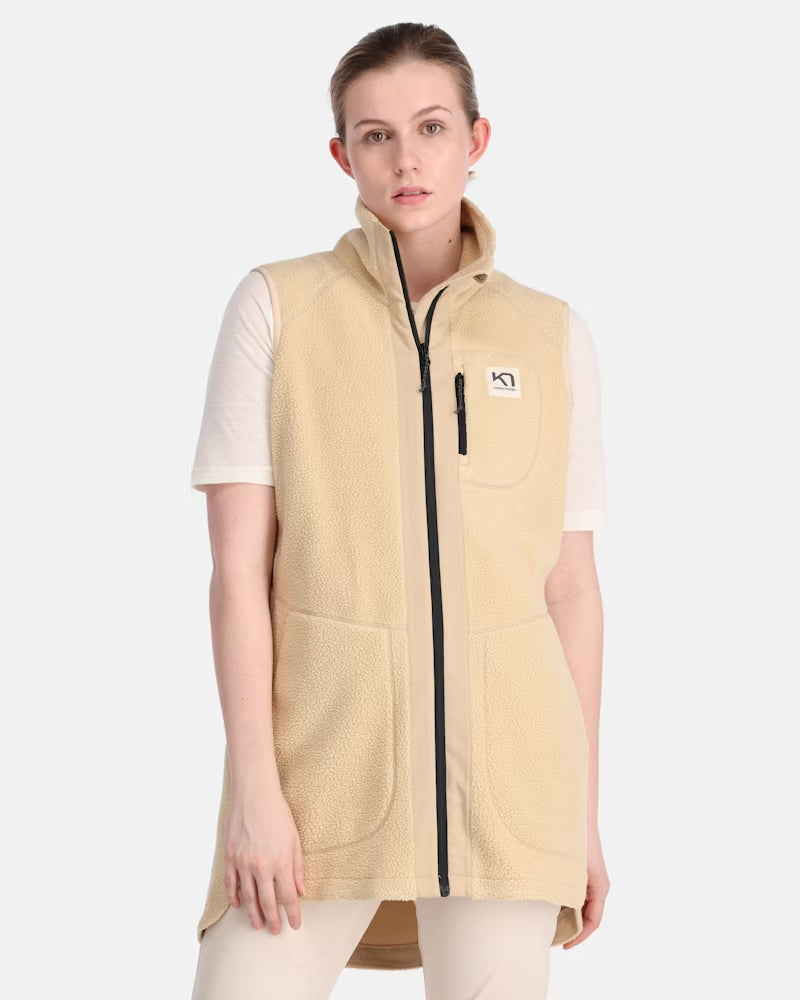 Kari Traa Sanne Pile Long Vest | Oat