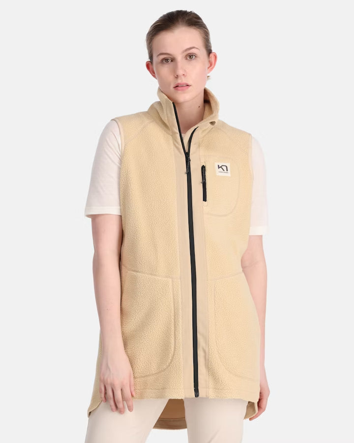 Kari Traa Sanne Pile Long Vest | Oat