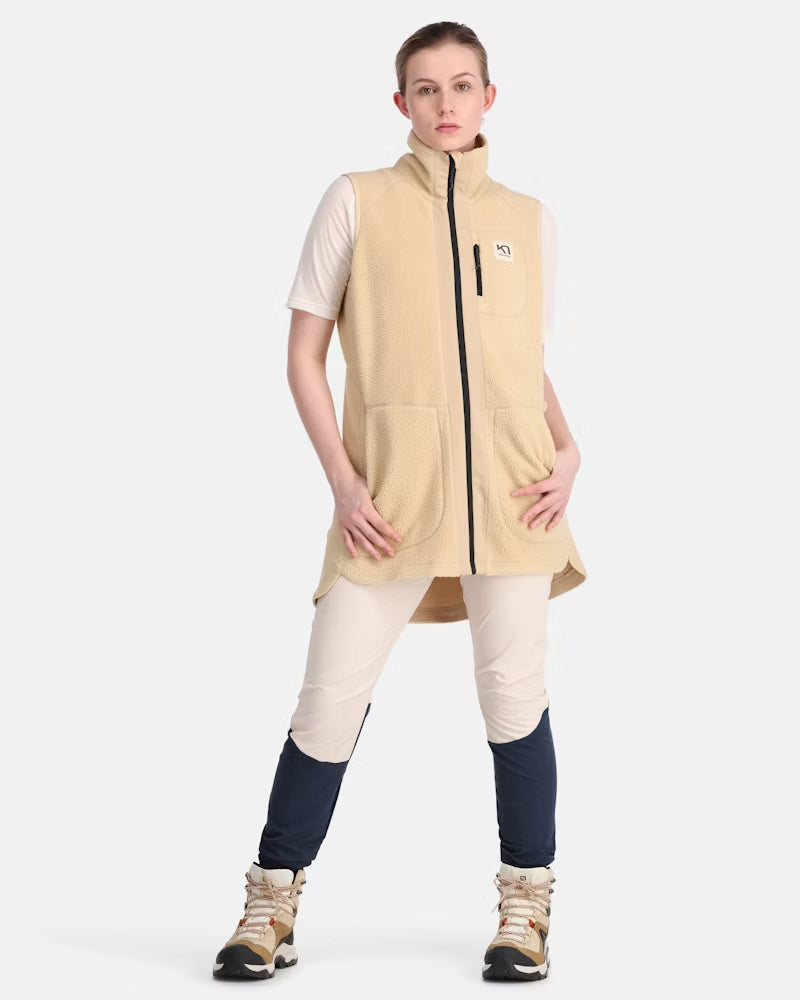 Kari Traa Sanne Pile Long Vest | Oat