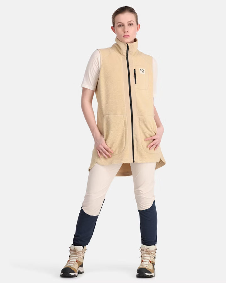 Kari Traa Sanne Pile Long Vest | Oat