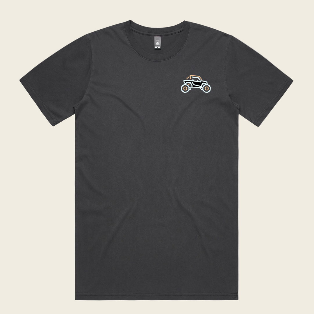 Bear Rock Premium Great North Woods Stencil Tee Front Coal