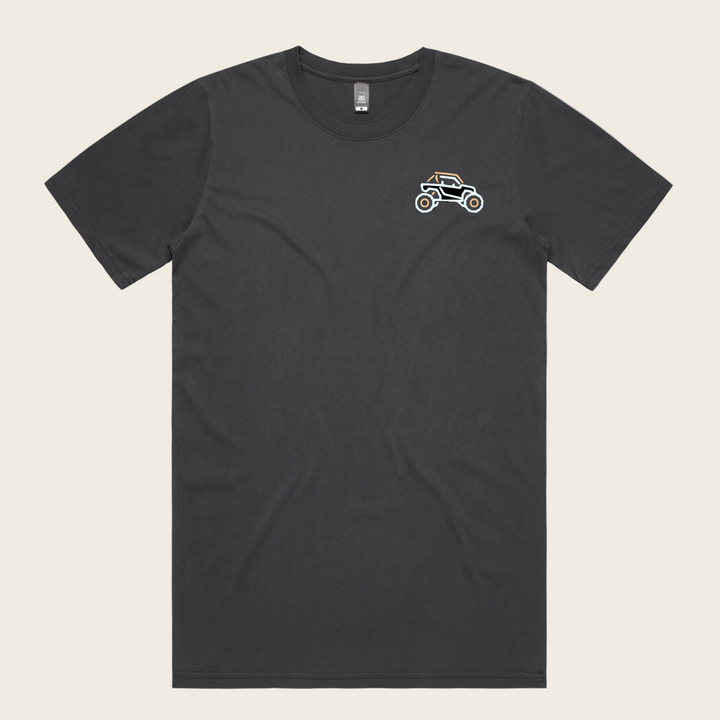 Bear Rock Premium Great North Woods Stencil Tee Front Coal