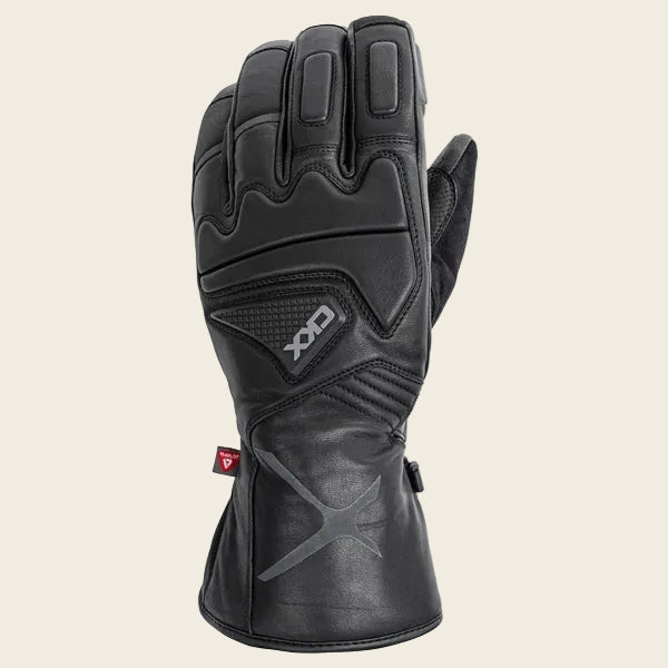 Black glove with brand logo on a white background