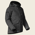 black jacket with brand logo on a white background