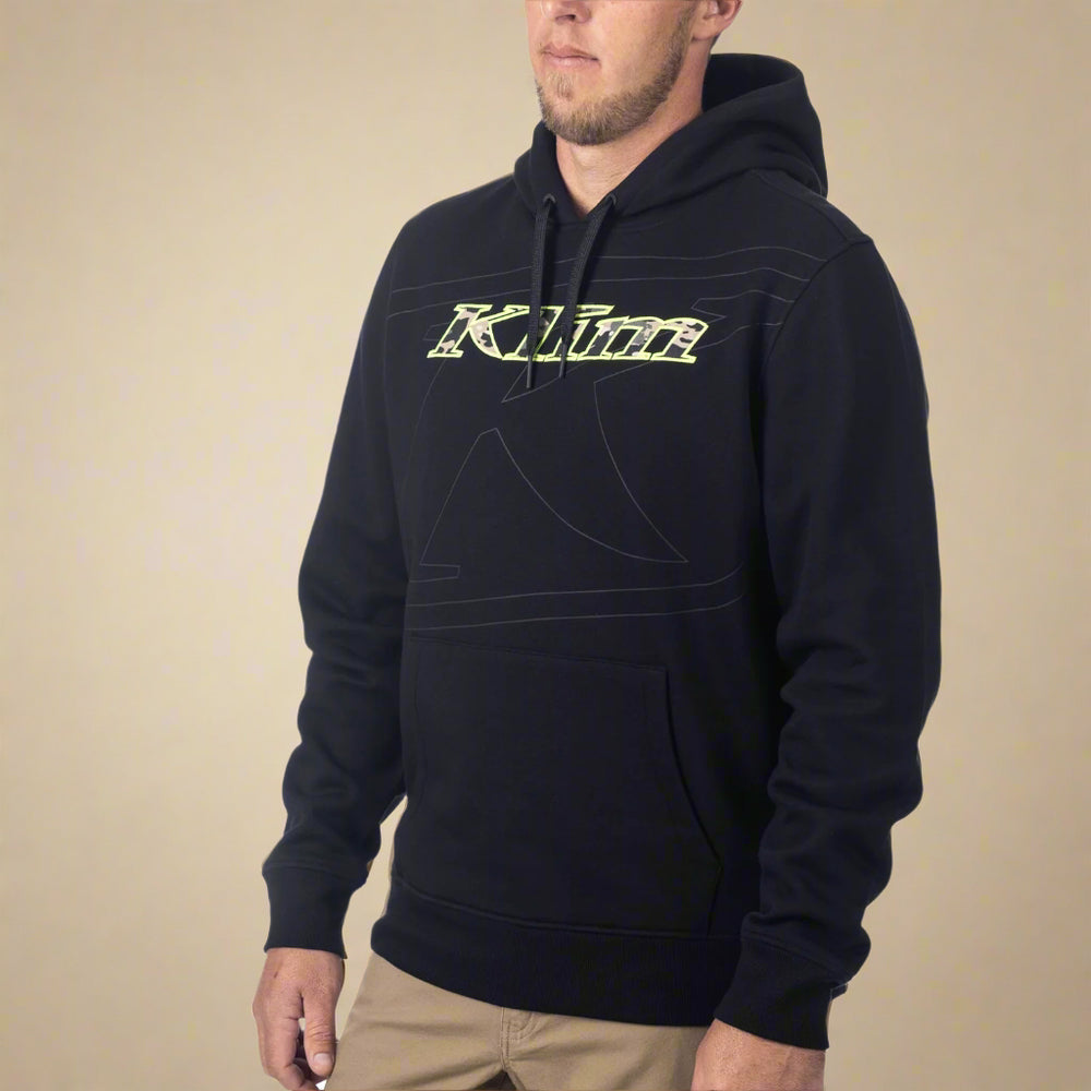 Klim Glens Peak Pullover Hoodie | Black - Montana Tan Camo