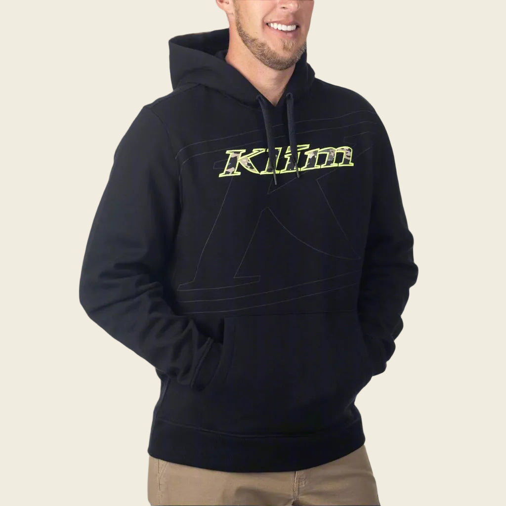 Klim Glens Peak Pullover Hoodie | Black - Montana Tan Camo