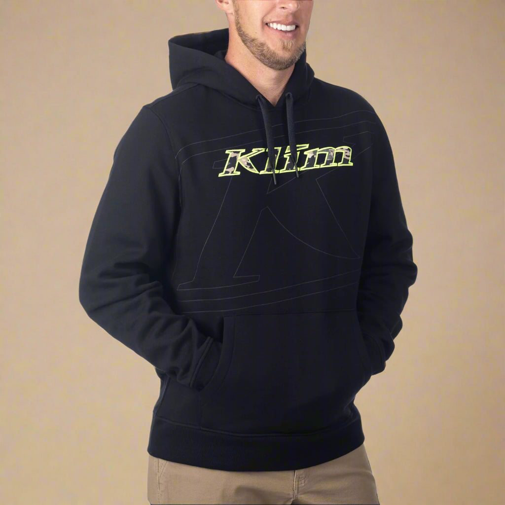 Klim Glens Peak Pullover Hoodie | Black - Montana Tan Camo