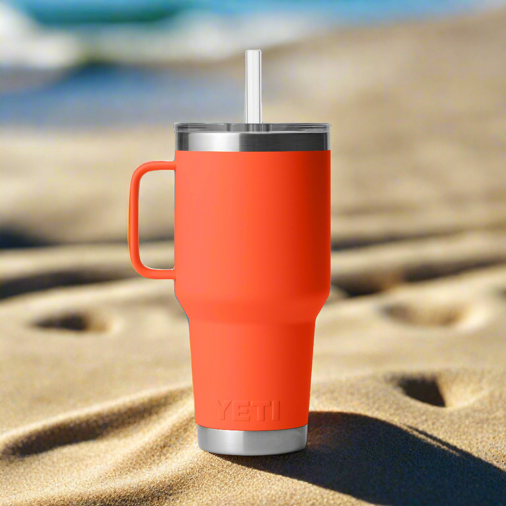 Yeti Rambler 35 oz Straw Mug Papaya 