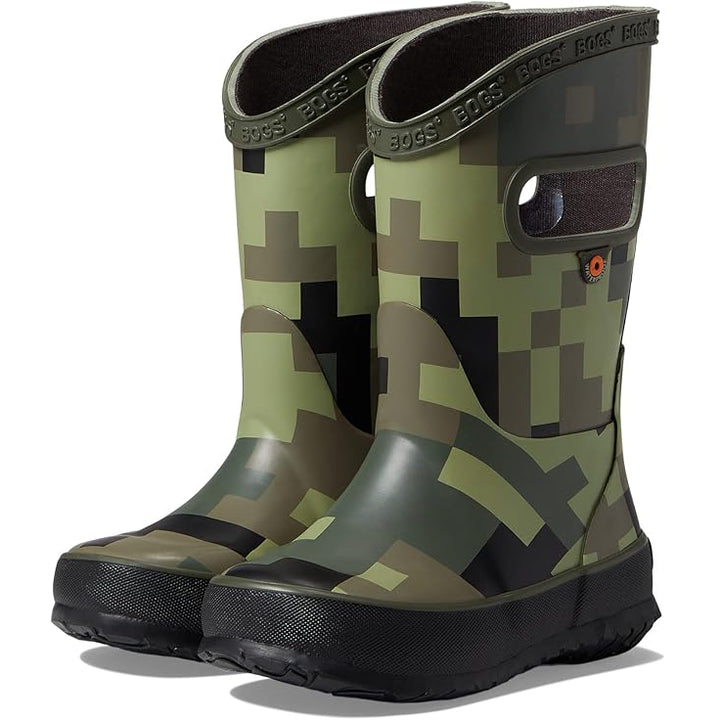 Bogs Kids Rainboot Big Camo Army Green