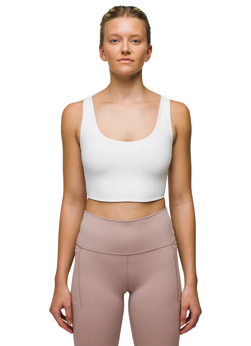 Prana W's Luxara Reversible Crop Top | Soft White/Willow