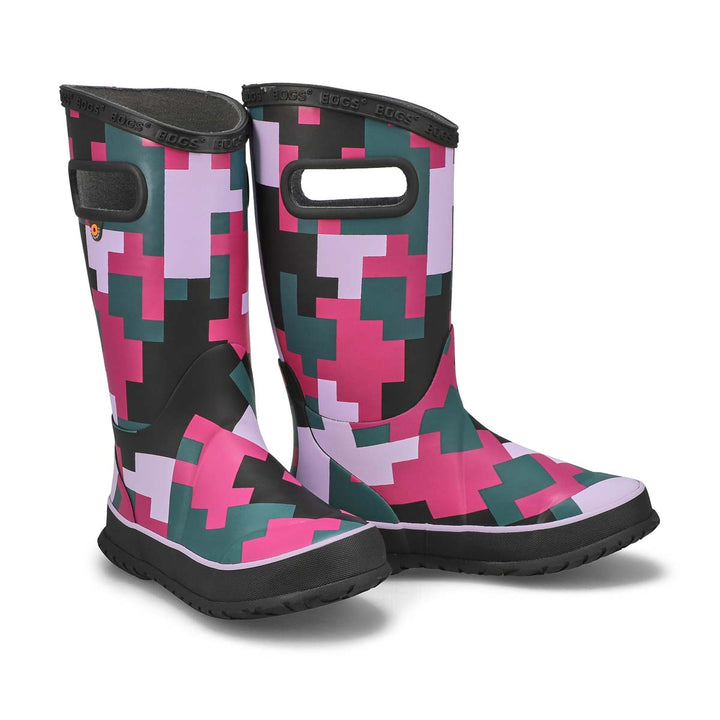 Bogs Kids Rainboot Big Camo Blk Multi