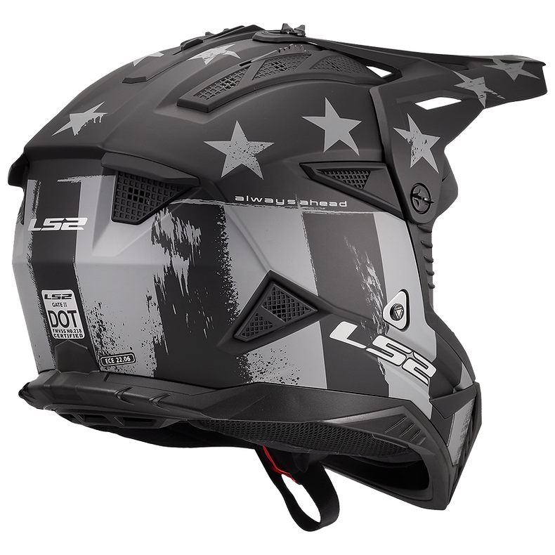 LS2 Gate II Battle Scar Helmet | Matte Gray/Black