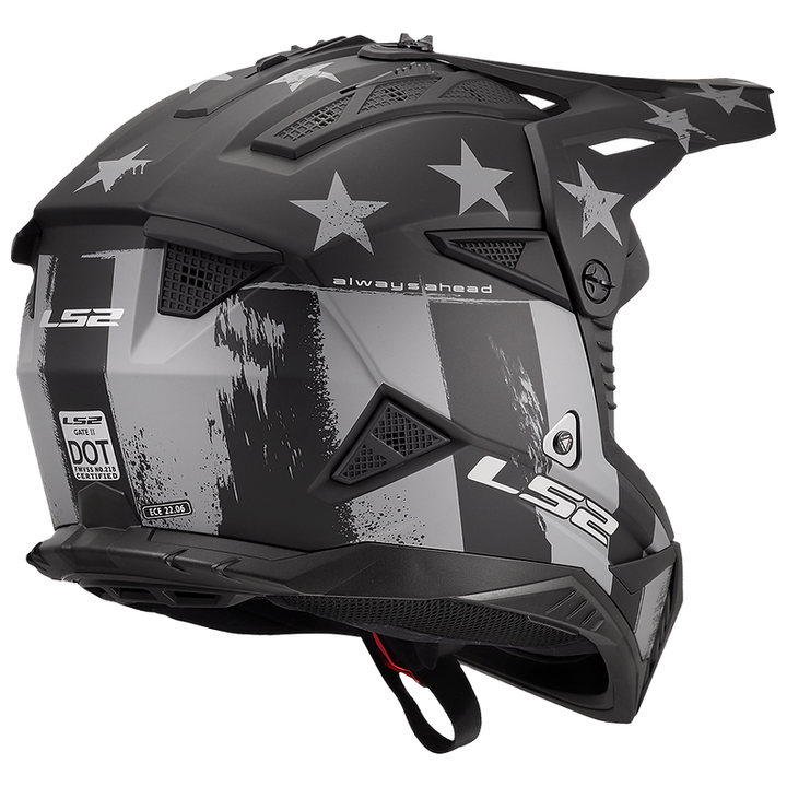 LS2 Gate II Battle Scar Helmet | Matte Gray/Black