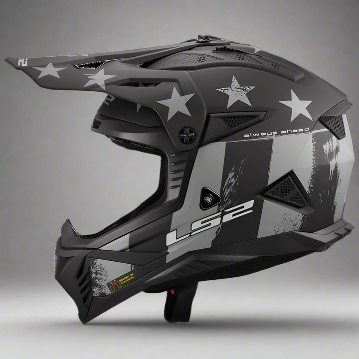 LS2 Gate II Battle Scar Helmet | Matte Gray/Black
