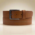 Aren | Men’s Handcrafted Leather Belt with Center Stitch | Camel
