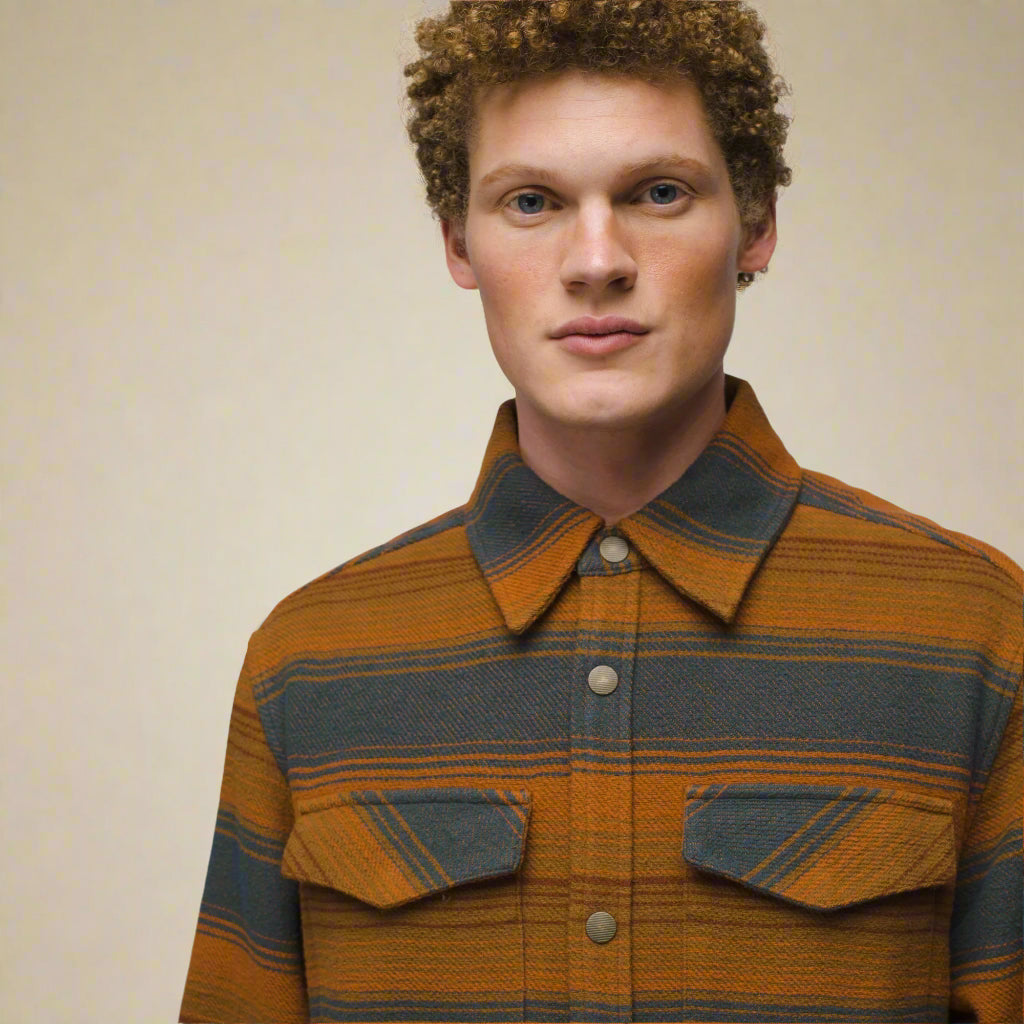 Prana M's Happy Camp Flannel | Sepia