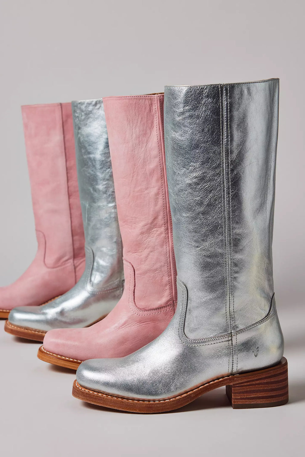 Frye Campus 14L Boot Silver and Pink