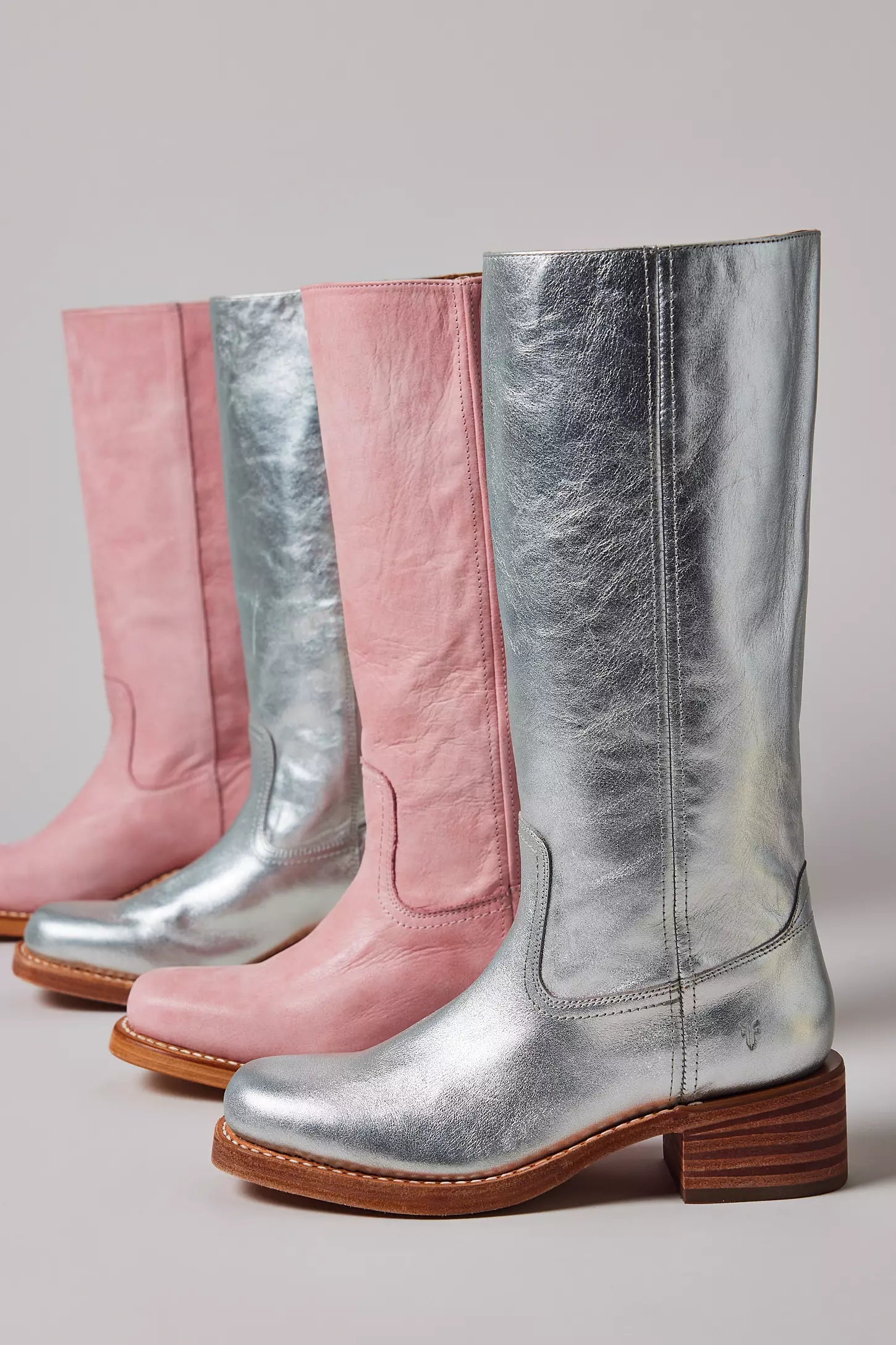 Frye Campus 14L Boot Silver and Pink