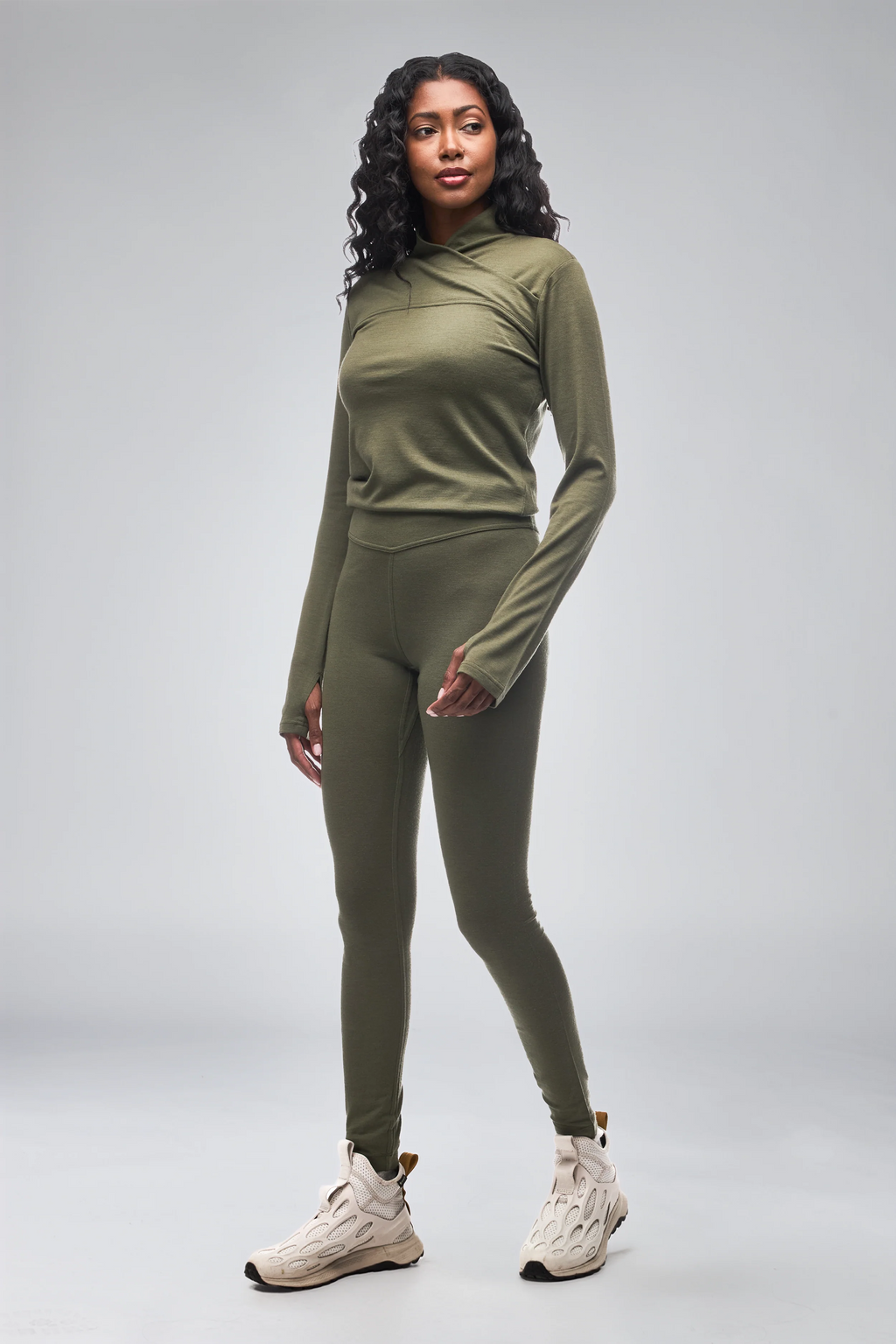 Indyeva PERNA MERINO Leggings deep moss