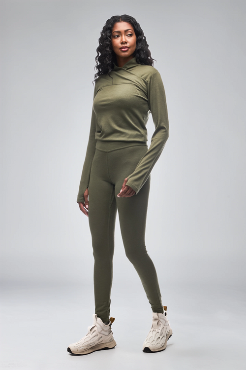 Indyeva PERNA MERINO Leggings deep moss