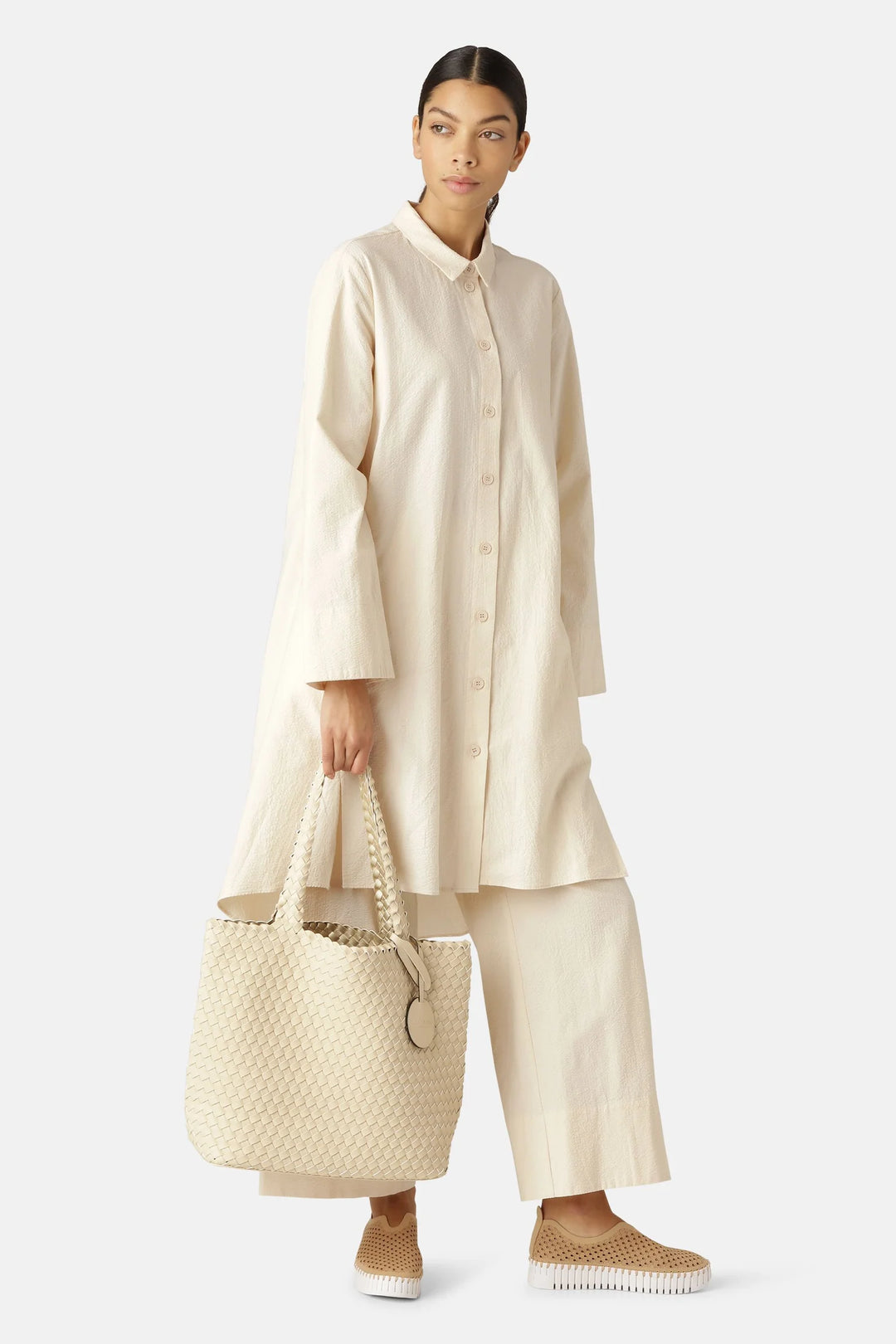 Ilse Jacobson Tote Bag | Ivory with Platinum