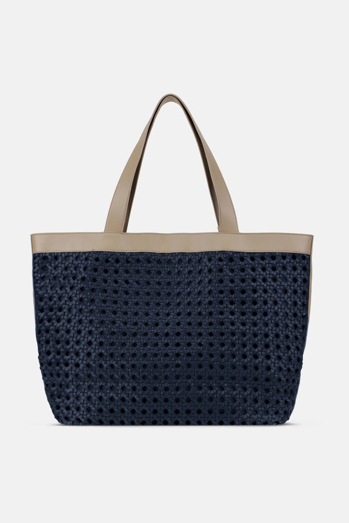 Isle of Jacobsen Large Beach Bag | Dark Indigo with Sand Pile