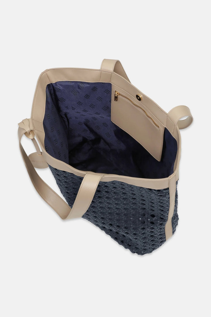 Isle of Jacobsen Large Beach Bag | Dark Indigo with Sand Pile