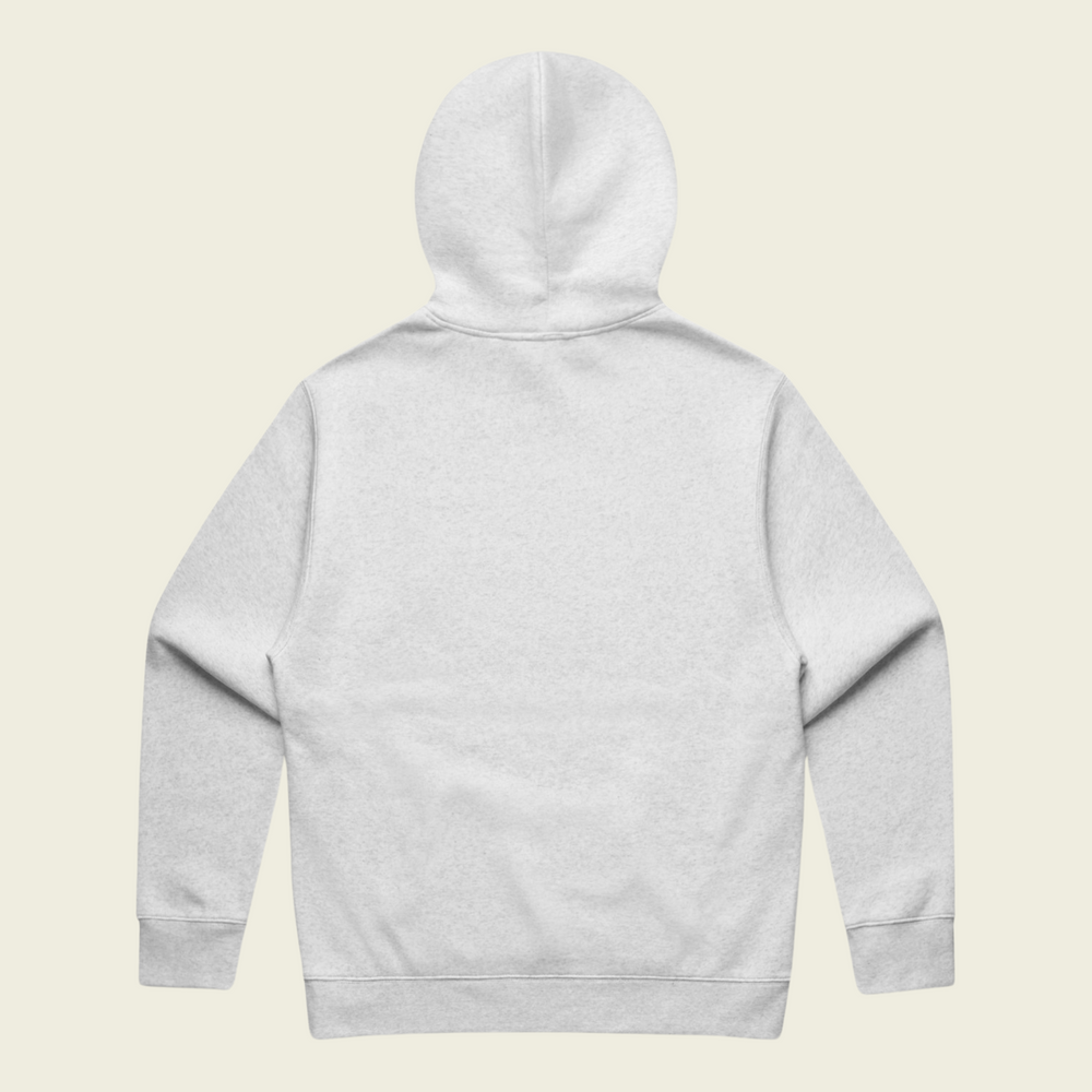 Bear Rock Bear Print Relax Hoodie - White Heather Back