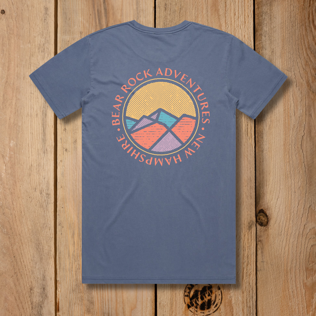 Bear Rock Premium Patagonia Circle Faded Blue Back T-shirt