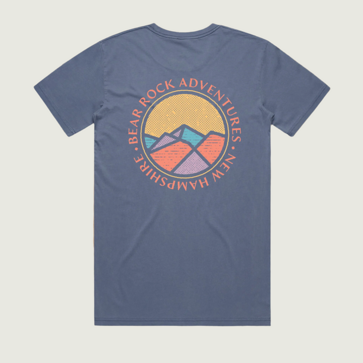 Bear Rock Premium Patagonia Circle Faded Blue Back T-shirt